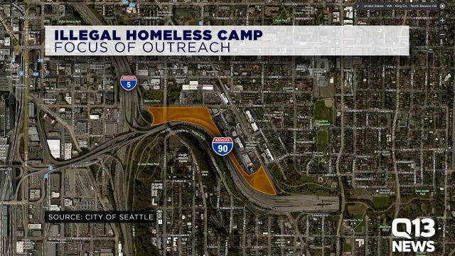 Seattle preparing for intensive outreach at illegal homeless camp