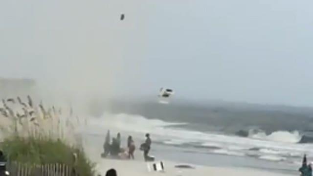 Video shows waterspout make landfall, become tornado in Myrtle Beach