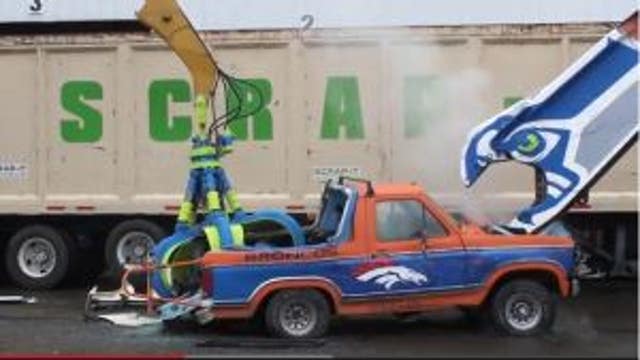 Seahawks shred Bronco, literally, at scrap yard