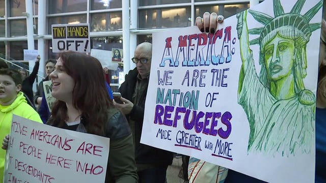 2,000 protest Trump's immigration ban at Sea-Tac Airport
