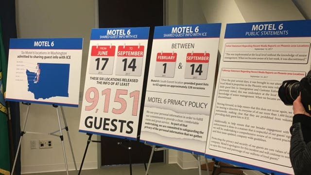 State sues Motel 6, alleging it hands over guest registries to ICE agents