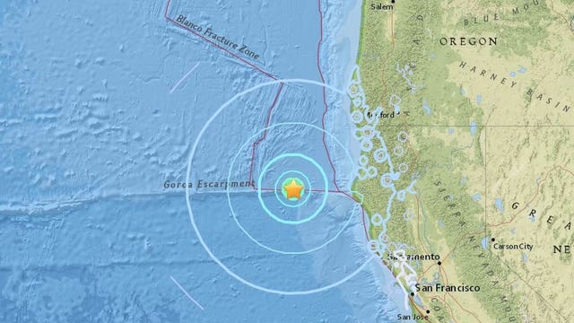 5.8 magnitude quake strikes 100 miles off California coast