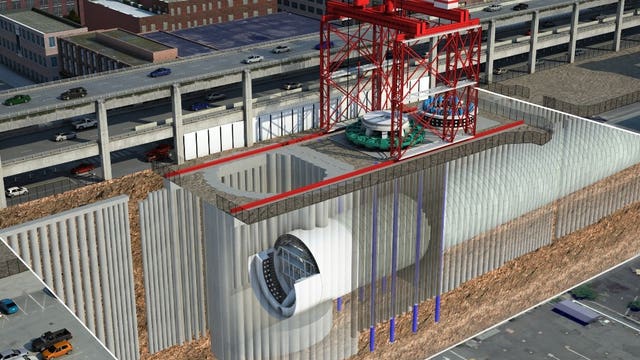 Dig to reach 'Bertha' halted after discovery of possible 'cultural materials' in pit