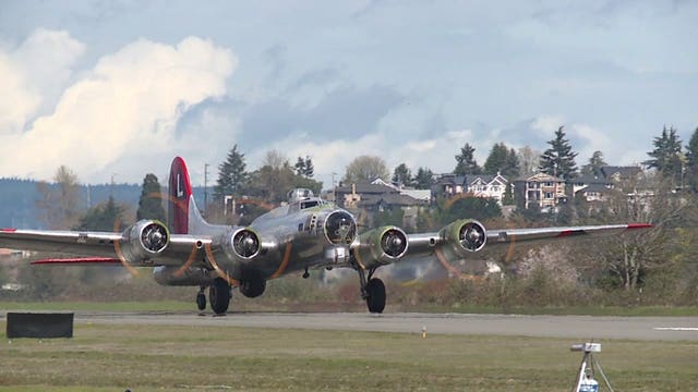 Boeing's 'Flying Fortress' stops by Seattle area
