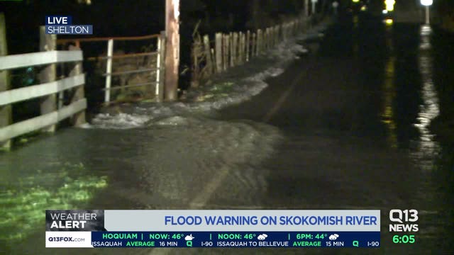 Flood warnings persist near the Skokomish River