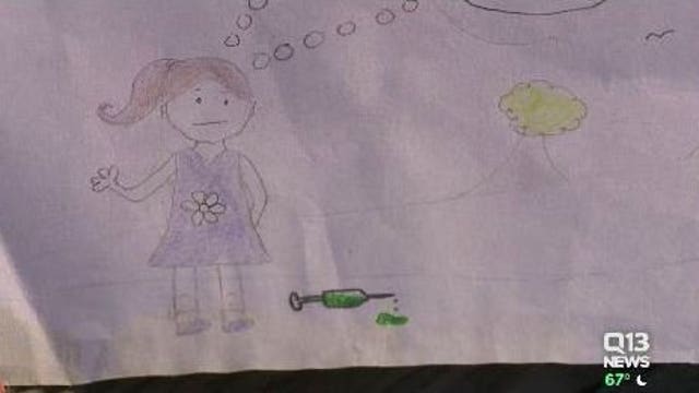 A young Bothell girl's artwork warns of the dangers of dirty needles in parks