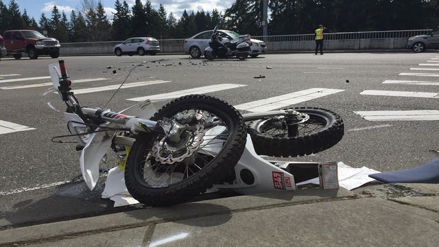 Motorcyclist hurt in hit-and-run collision near South Everett Park-and-Ride