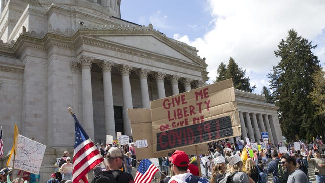 Protesters rally against Washington stay-at-home orders