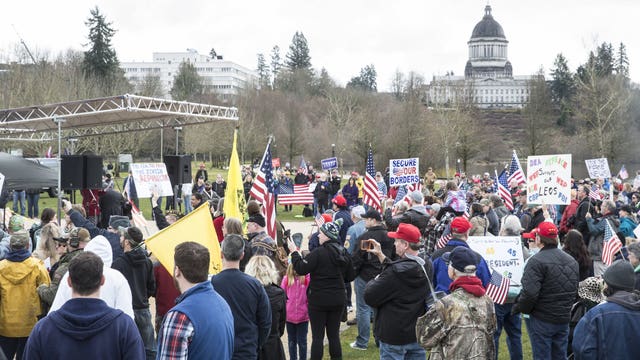 4 arrested at pro-Trump rally in Olympia, state patrol says