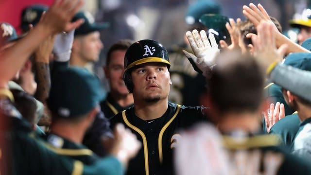 Oakland A's rookie catcher is first MLB player to kneel during anthem