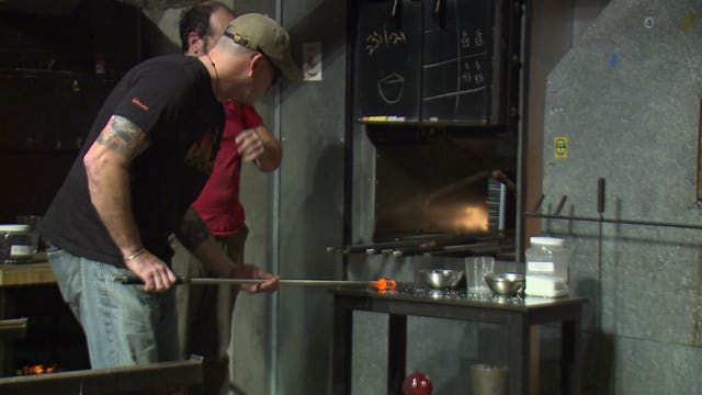 Military members use the art of glass blowing as a form of therapy