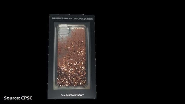 Glitter-filled iPhone cases recalled