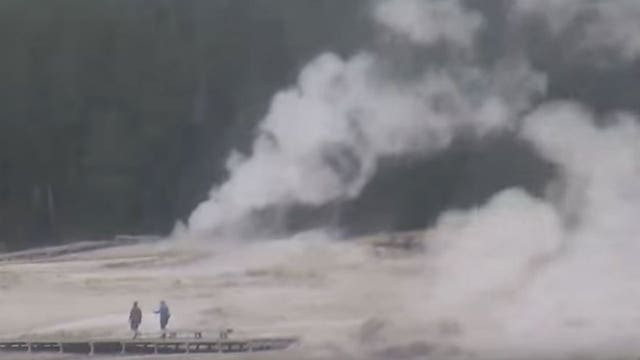 Yellowstone geyser erupts, pours out trash dating back to 1930s