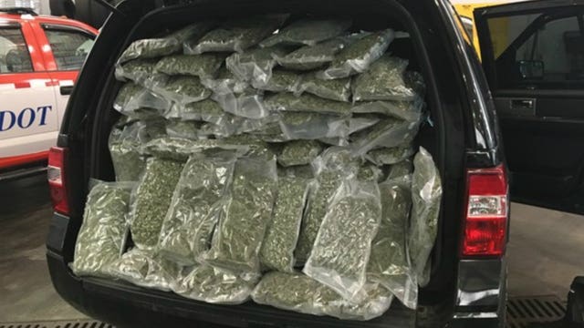 Over 70 pounds of marijuana discovered during Indiana traffic stop