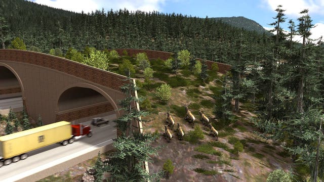 Animal overpass project now visible to westbound motorists