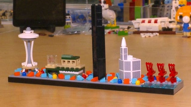 Local artist adds homeless tents to Seattle skyline LEGO creation