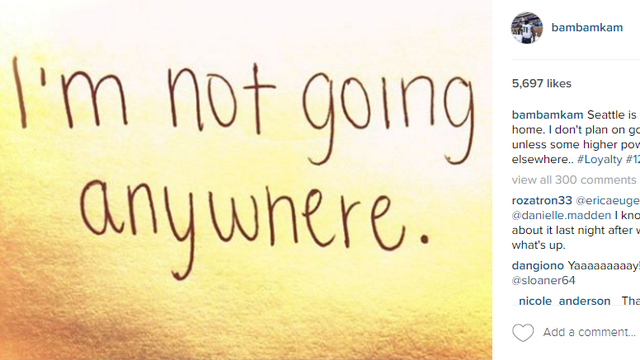 Kam Chancellor: 'Seattle is my second home. I don't plan on going anywhere'