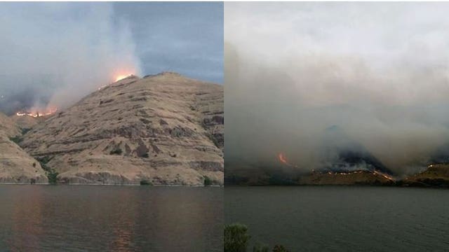 Wildfire in eastern Washington threatens crops, cell towers