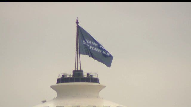 One more time: 12 flag flies high above the Space Needle (PHOTOS)