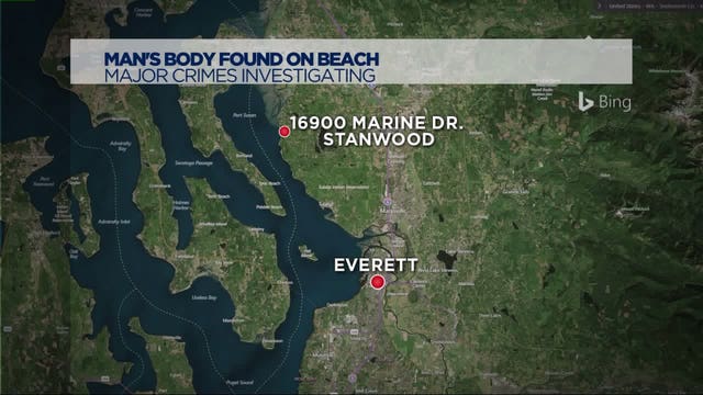 Man's body washes up on beach near Stanwood