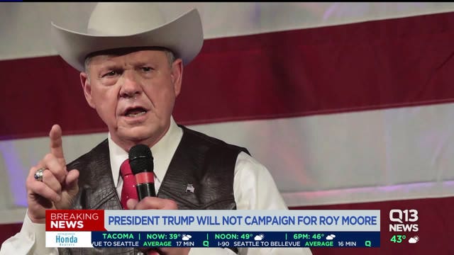 Trump won't campaign for Roy Moore, White House official says