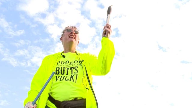 'Butt Lady of Auburn' picks up millionth cigarette butt