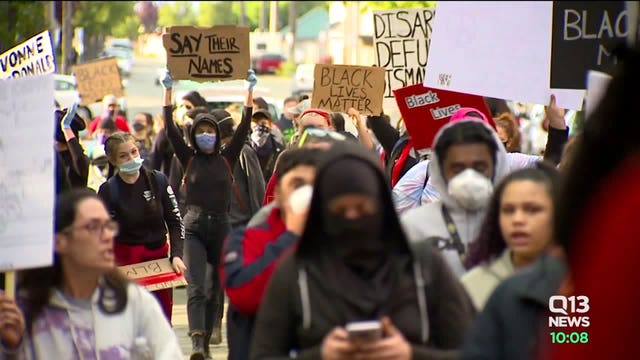 Protesters mobilize for rally and march in Olympia