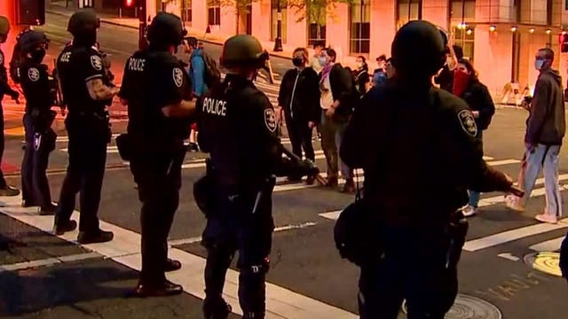 George Floyd protesters take to downtown Seattle streets; 7 arrested