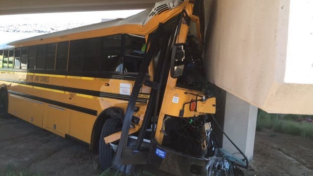 Team bus crashes at Denver airport sending 20 players and coaches to the hospital