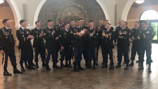 Newborn daughter of fallen soldier has photo shoot with father’s Army unit