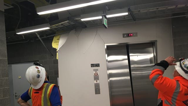 Operations building for SR 99 tunnel suffers damage during testing