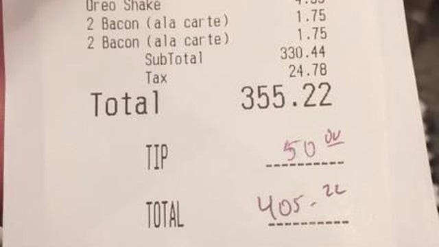 Anonymous woman picks up $400 dinner tab for crew who battled wildfire