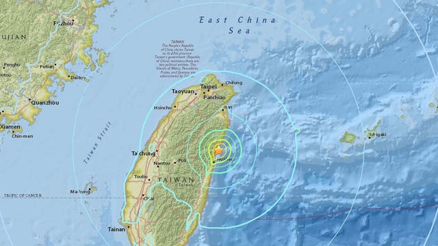 Strong 6.4 magnitude earthquake rattles Taiwan's coast