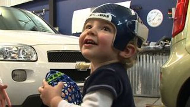 Helmet wraps get toddlers ready for Super Bowl