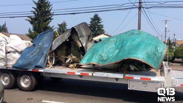 Wreckage of stolen Horizon Air turboprop removed from Ketron Island
