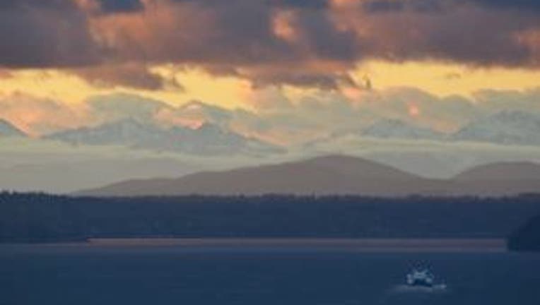 Fog and clouds over Puget Sound