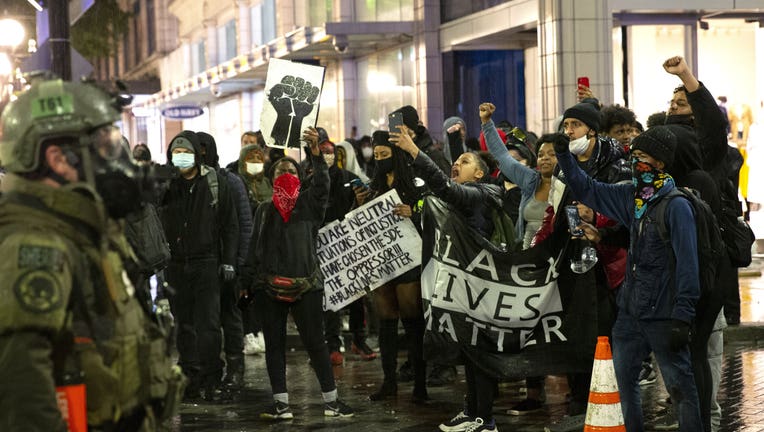 Protestors In Seattle Rally Against Police Brutality In Death Of George Floyd