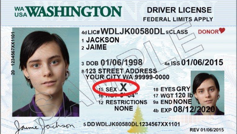 Washington Gender X license