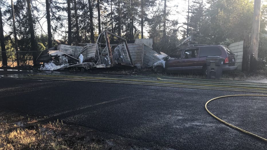 Structure, Vehicle Destroyed By Brush Fire Along SR 512 In Pierce ...