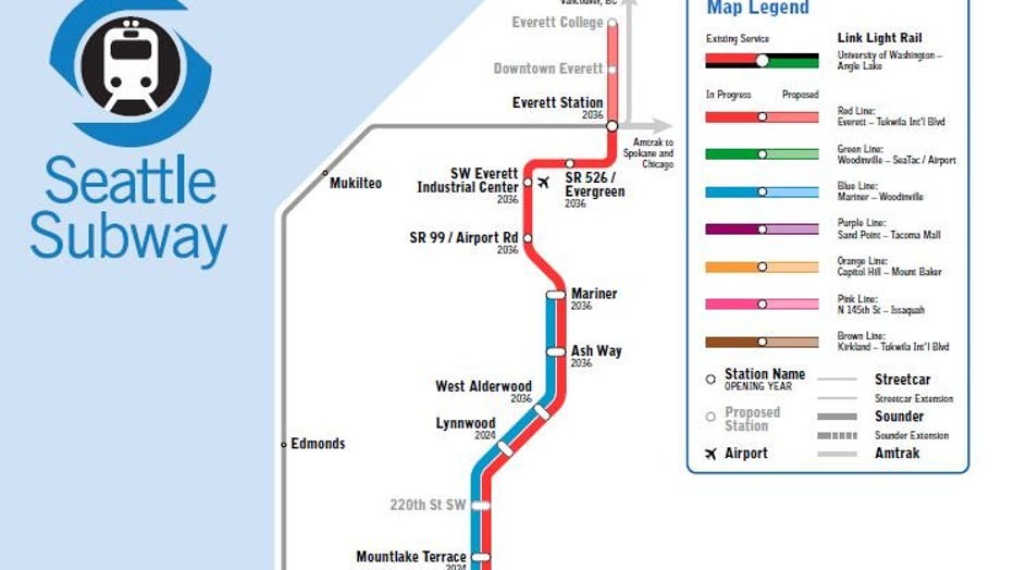 Seattle Public Transportation Light Rail Map Transport Informations Lane