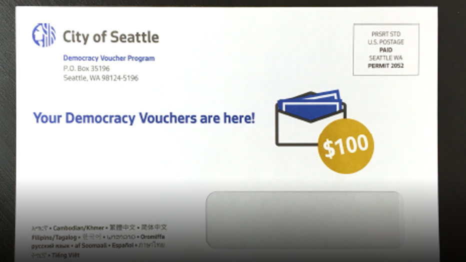 democracy voucher mail envelope from the City of Seattle