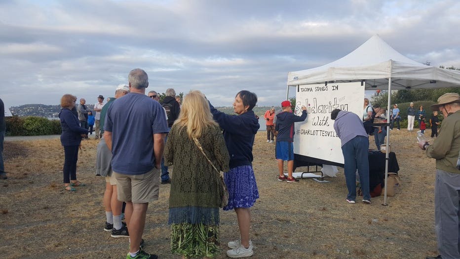 Peaceful Rally in Tacoma for Charlottesville victims