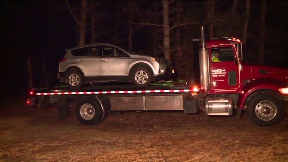Briley's SUV being towed from the scene.
