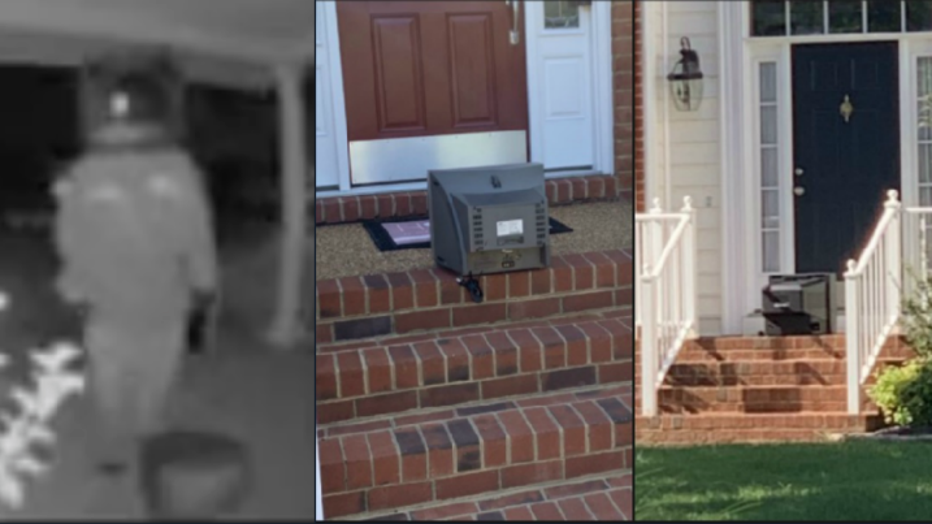 Video shows figures leaving vintage TVs on Henrico front porches