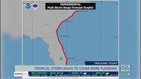 Isaias strengthens slightly as it crawls up Florida coast