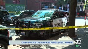 Stolen Renton police car recovered in Seattle; suspect arrested
