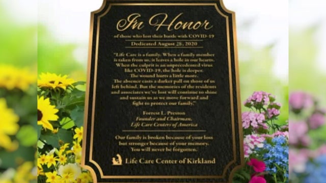 Care center honors dozens of lives lost with memorial 6 months after first U.S. COVID-19 outbreak