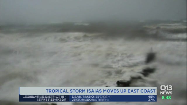 Tropic storm Isaias whips up eastern US, killing at least 6