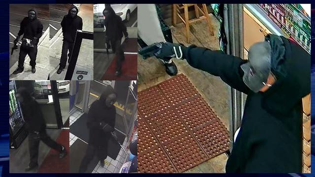 Help ID serial store robbery suspect seen wearing unique mask, armed with rifle and handgun for heists