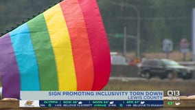 Sheriff's Office investigating after 'Lewis County welcomes everyone' sign torn down